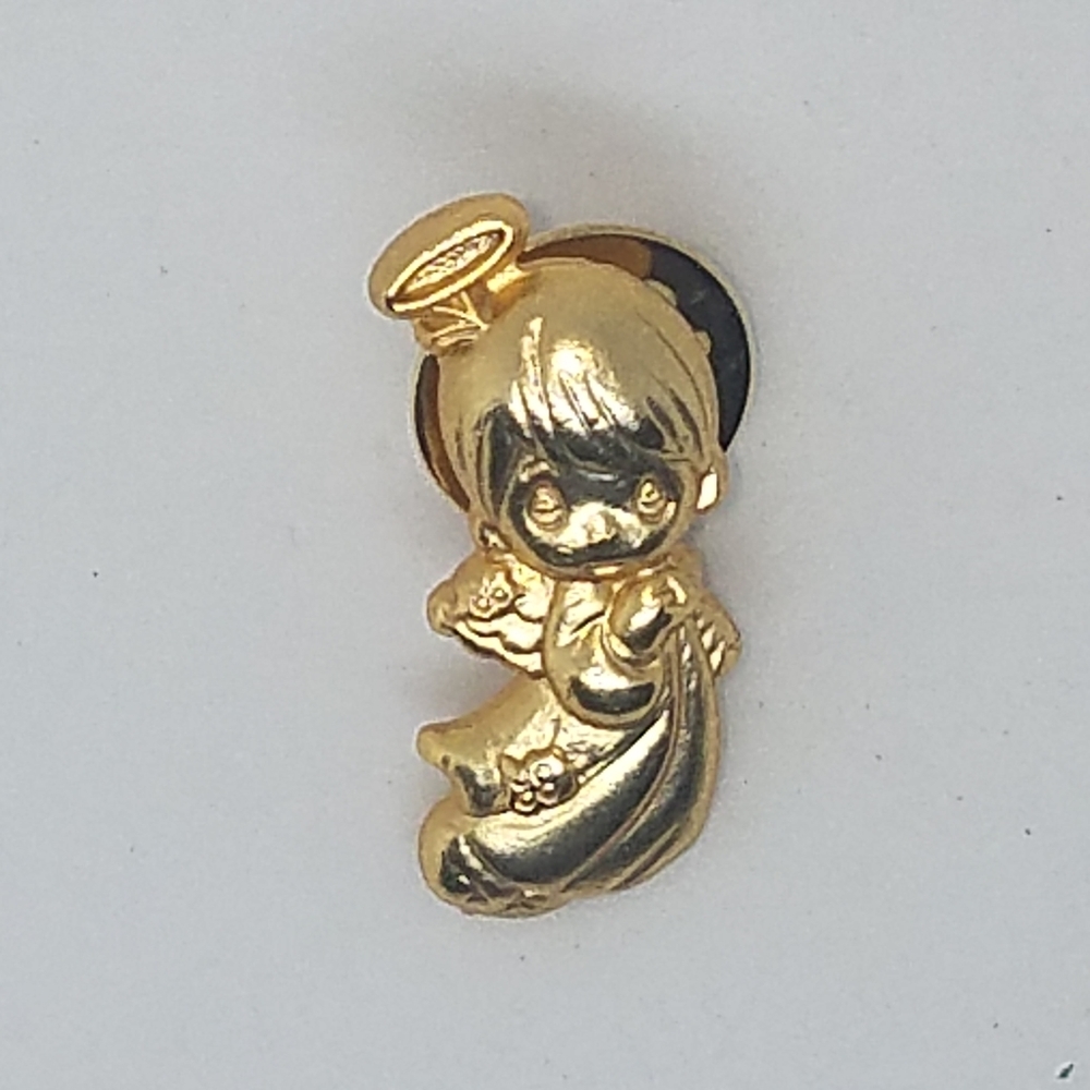 Vintage Precious Moments Gold Tone Angel Lapel Pin